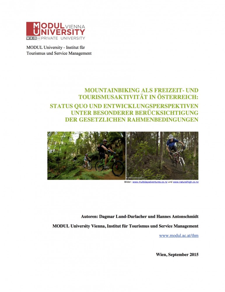 Experteninterview für Studie „Mountainbiking als Freizeit- und Tourismusaktivität in Österreich“ Experteninterview für Studie „Mountainbiking als Freizeit- und Tourismusaktivität in Österreich“